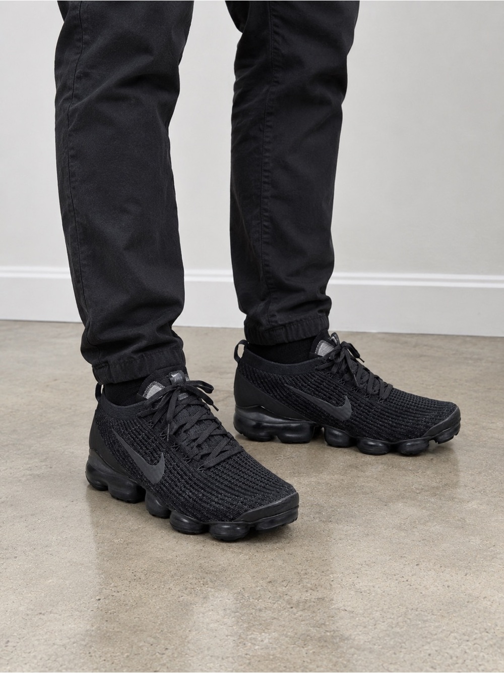Nike Men’s VaporMax Flyknit Sneakers - Triple Black